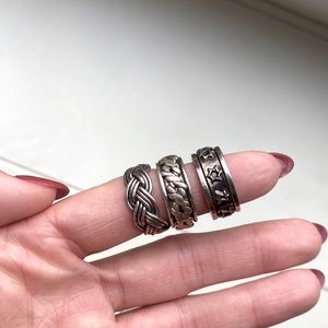 Vintage silver ring bundle size 7